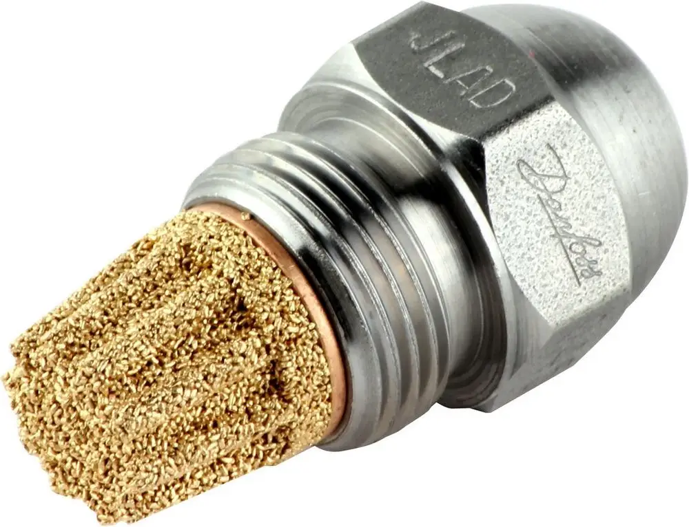 BOSCH Öldüse mit metallischem Gehäuse und texturiertem Filterelement, zur Verwendung in Heizsystemen. Entspricht den Anforderungen für Ölbrennstoffe.